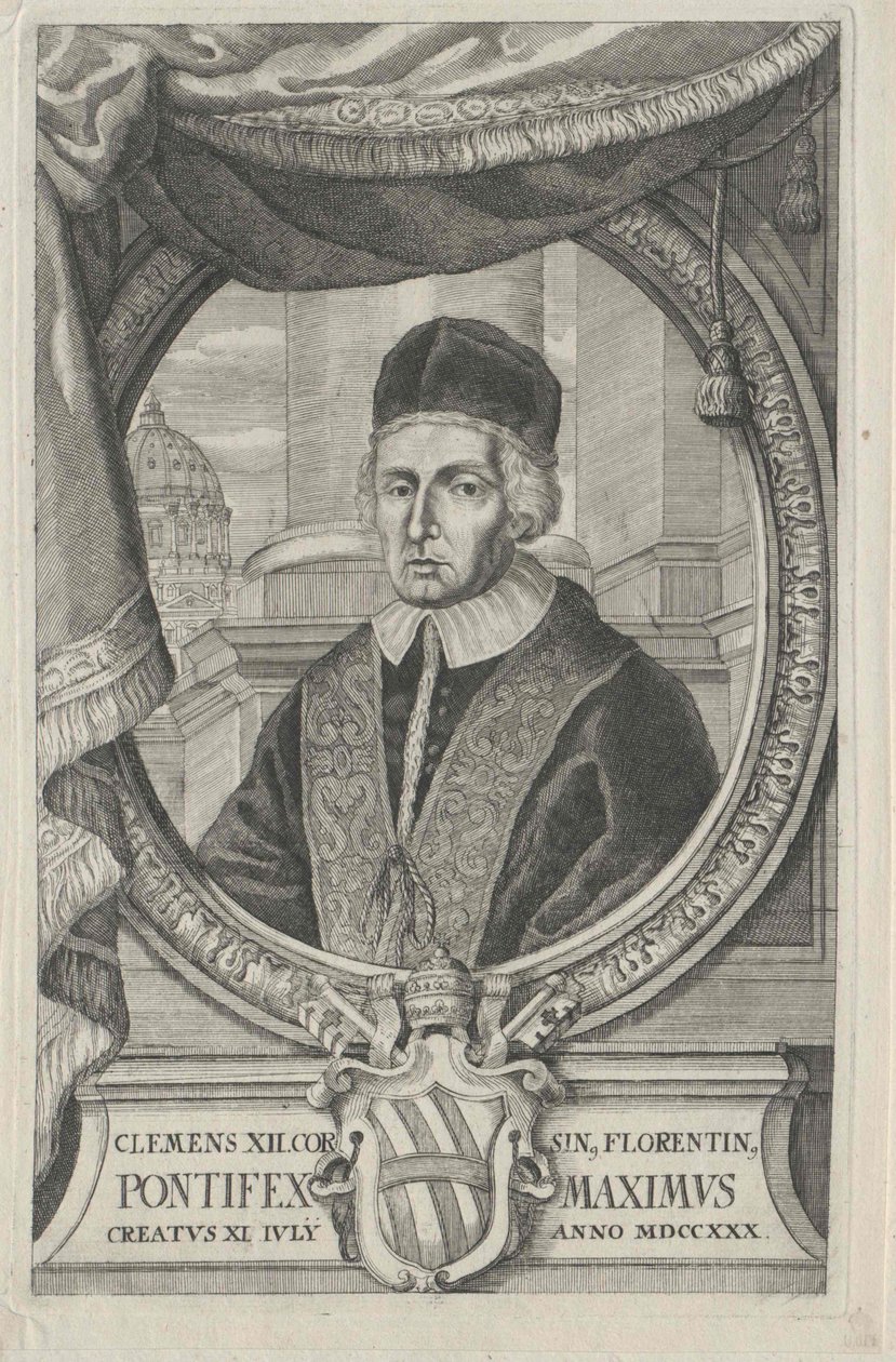 Paus Clemens XII (prent) door Artist Unknown