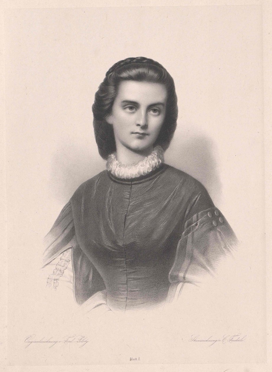 Prinses in Beieren-Gelnhausen Marie (afdruk) door Artist Unknown