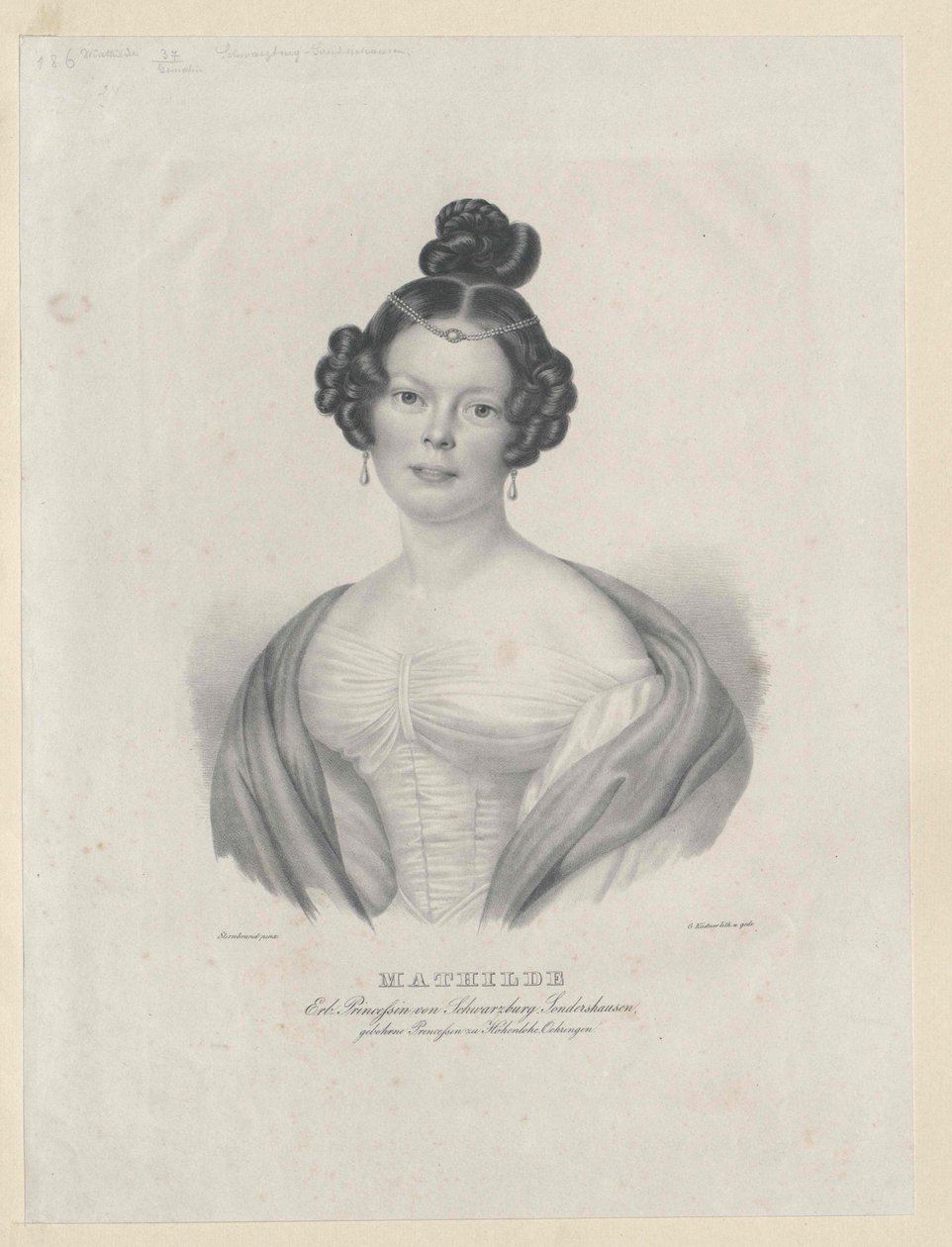Prinses van Hohenlohe-Oehringen Mathilde door Artist Unknown
