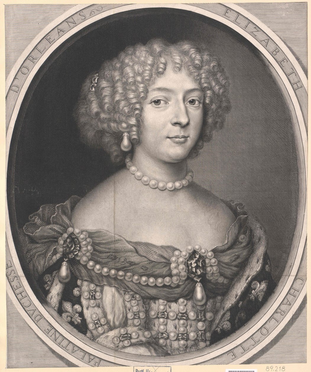 Prinses van het paleis Elisabeth Charlotte (afdruk) door Artist Unknown