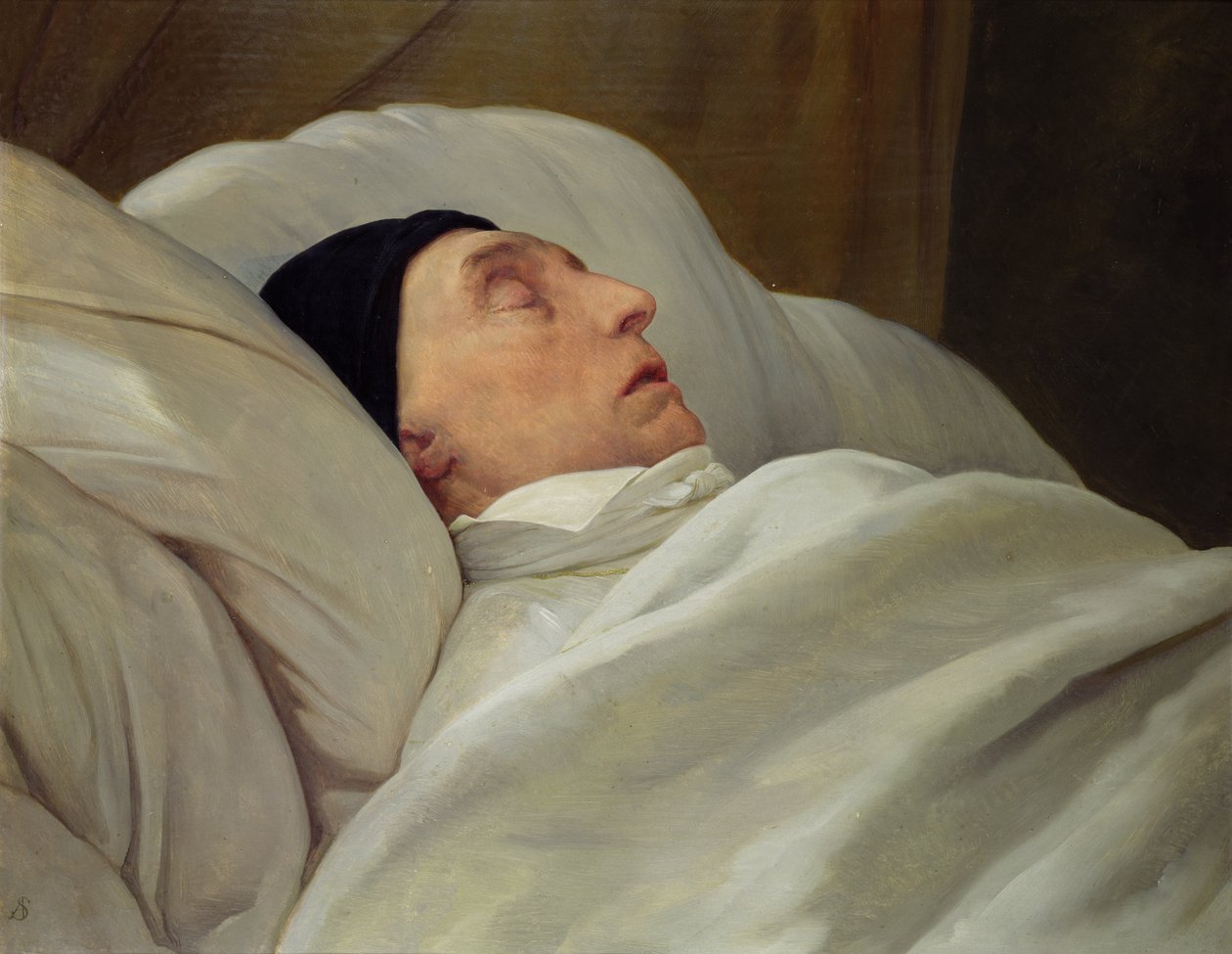 Marie Joseph (1757-1834) Markies de La Fayette, op zijn Sterfbed door Ary Scheffer