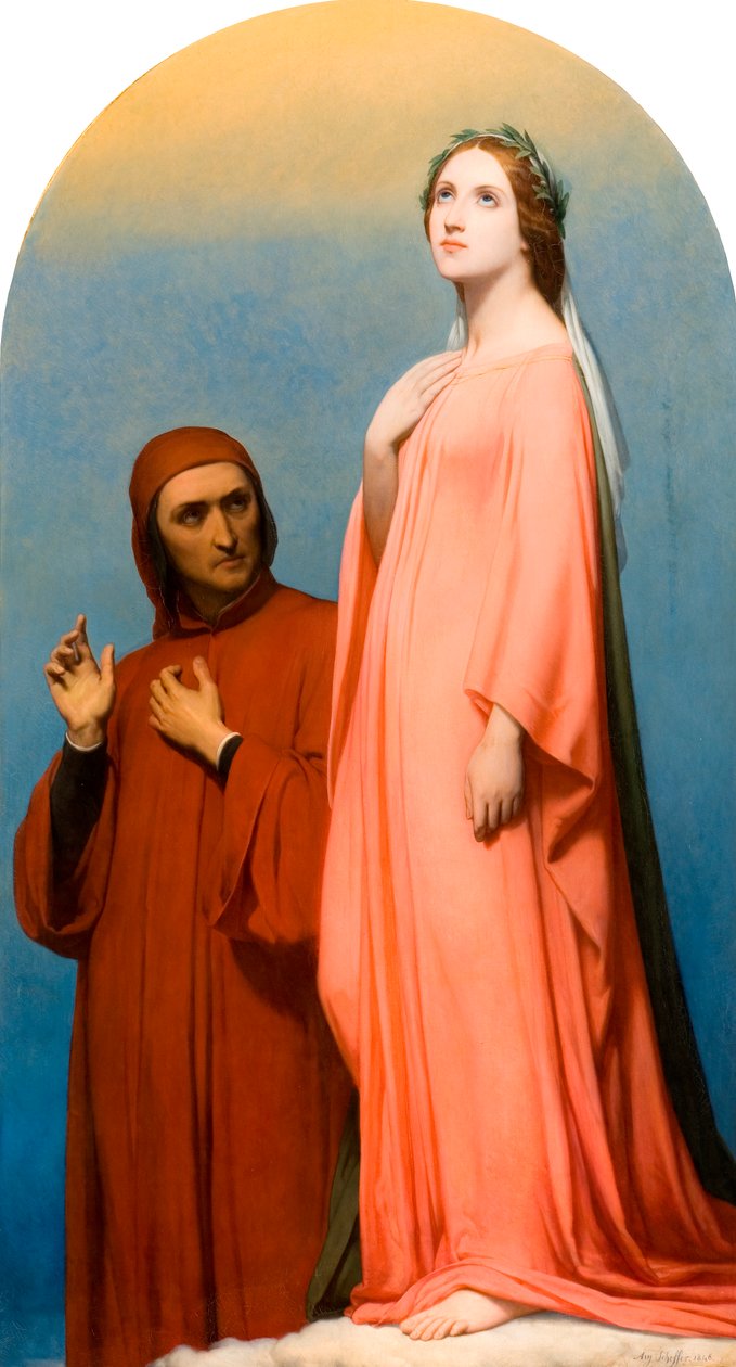 Het Visioen: Dante en Beatrice, 1846 door Ary Scheffer