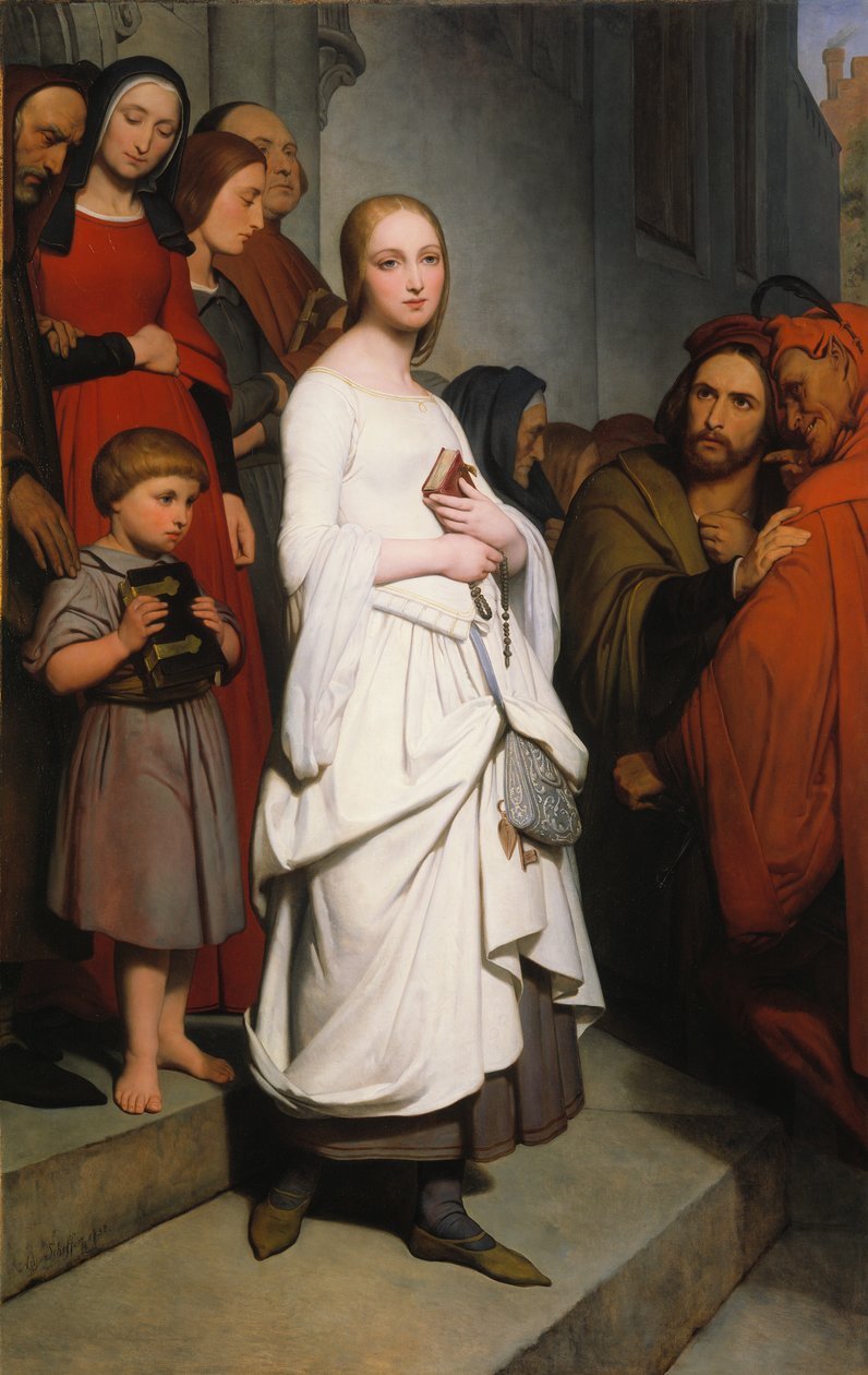 Marguerite verlaat de kerk door Ary Scheffer