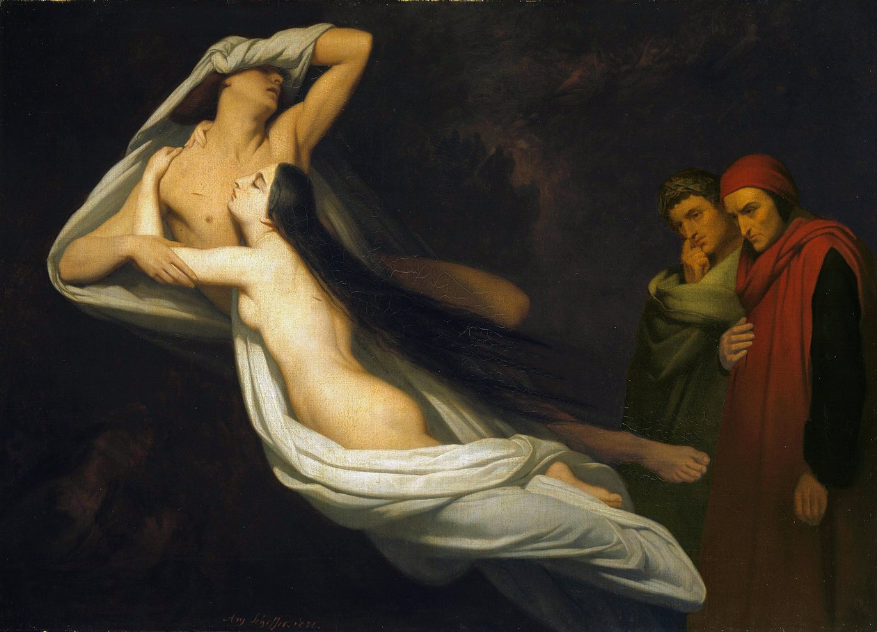 Paolo en Francesca, 1854 door Ary Scheffer