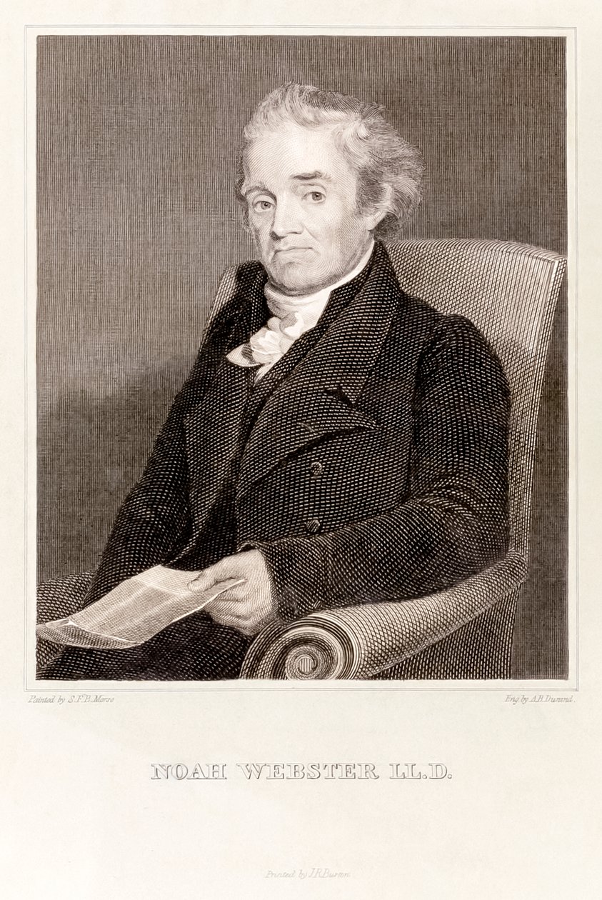 Noah Webster: Amerikaanse lexicograaf (gravure) door Asher Brown Durand