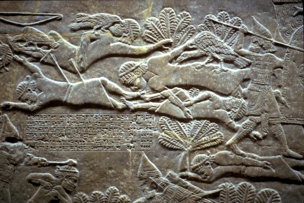 Ashurbanipal in de Slag bij Til-Tuba door Assyrian