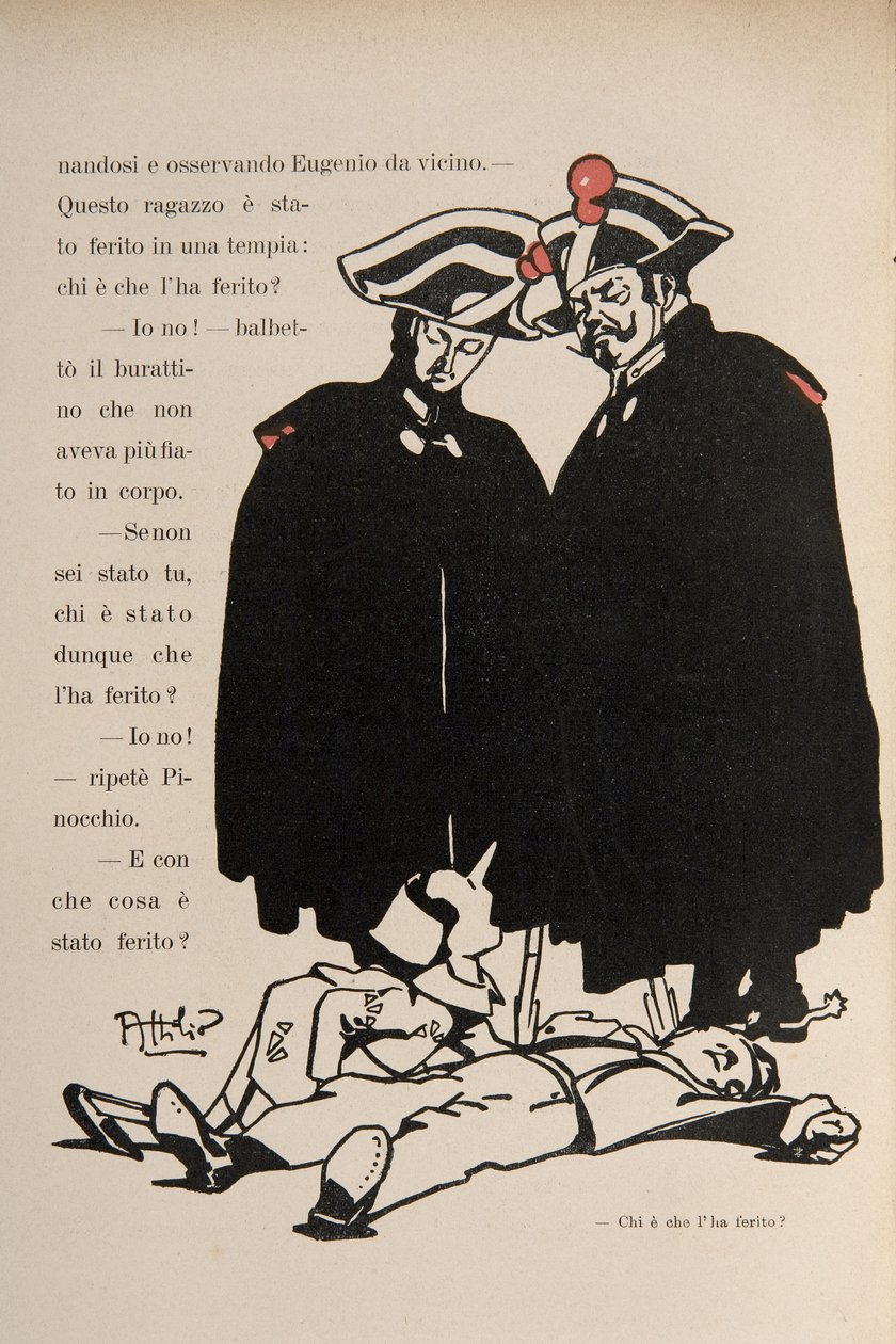 Illustratie uit Pinokkio door Attilio Mussino