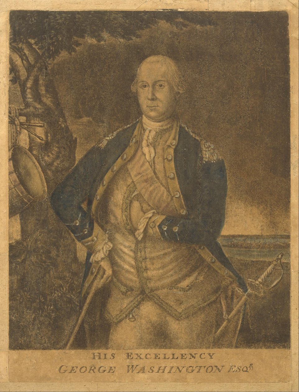 Zijne Excellentie, George Washington Esqr. door Attributed to Samuel Blyth