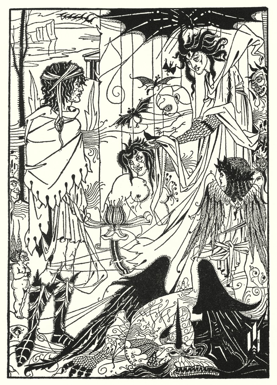 Dromen (gravure) door Aubrey (after) Beardsley