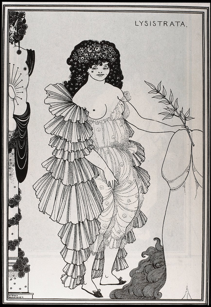 Lysistrate beschermt haar seks door Aubrey Beardsley