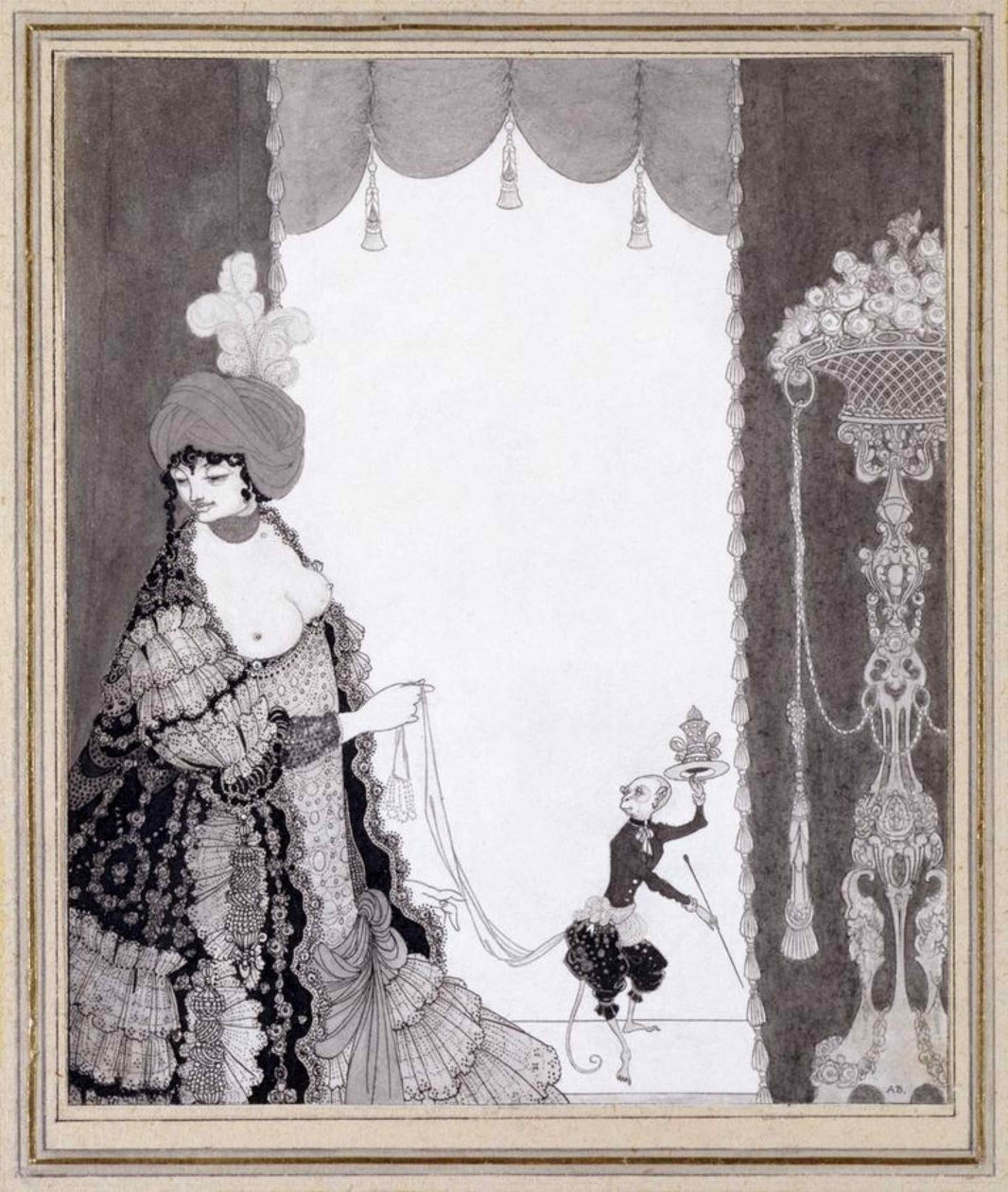 De Dame met de Aap, 1897 door Aubrey Beardsley