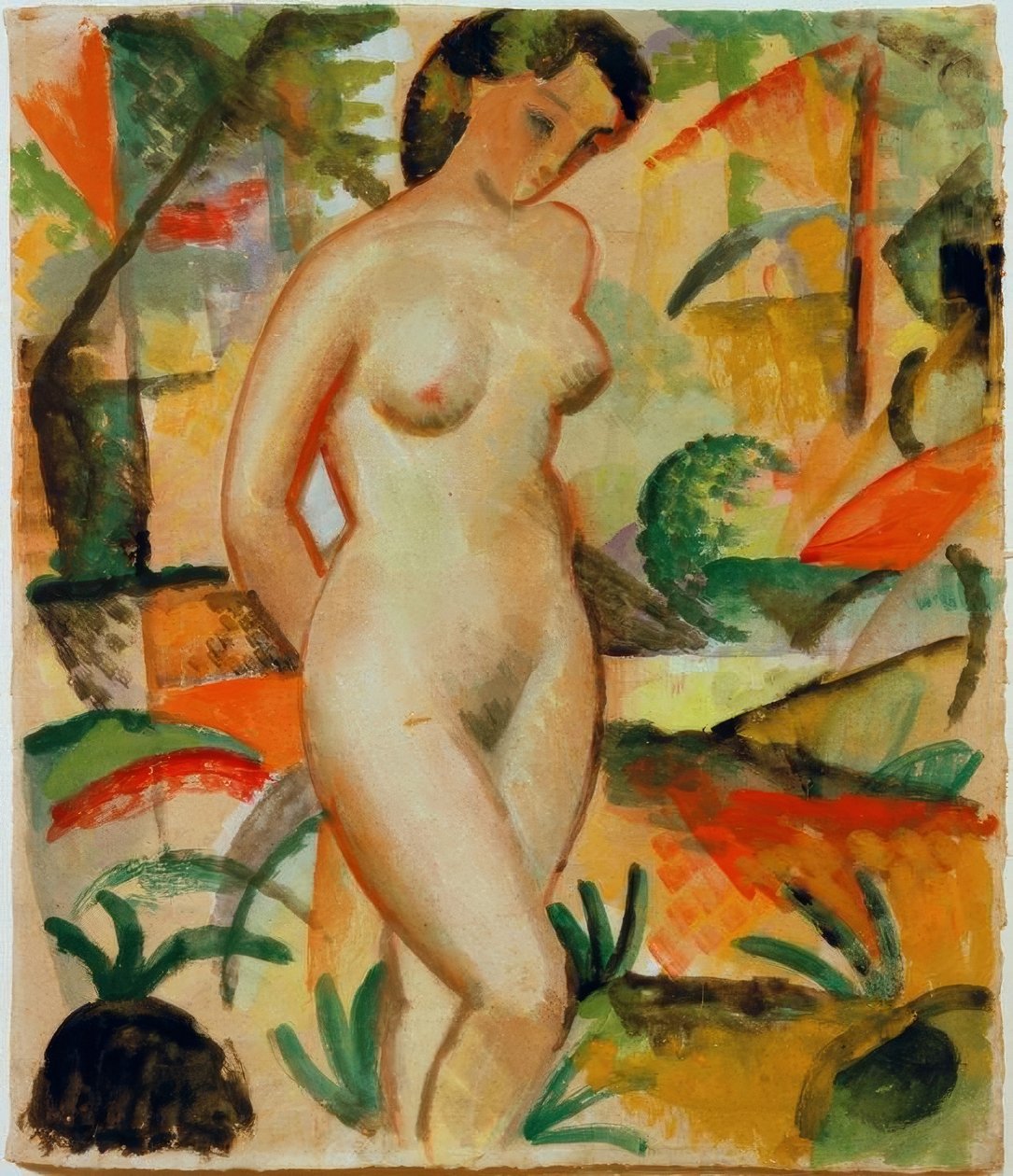 Naakt, staand door August Macke