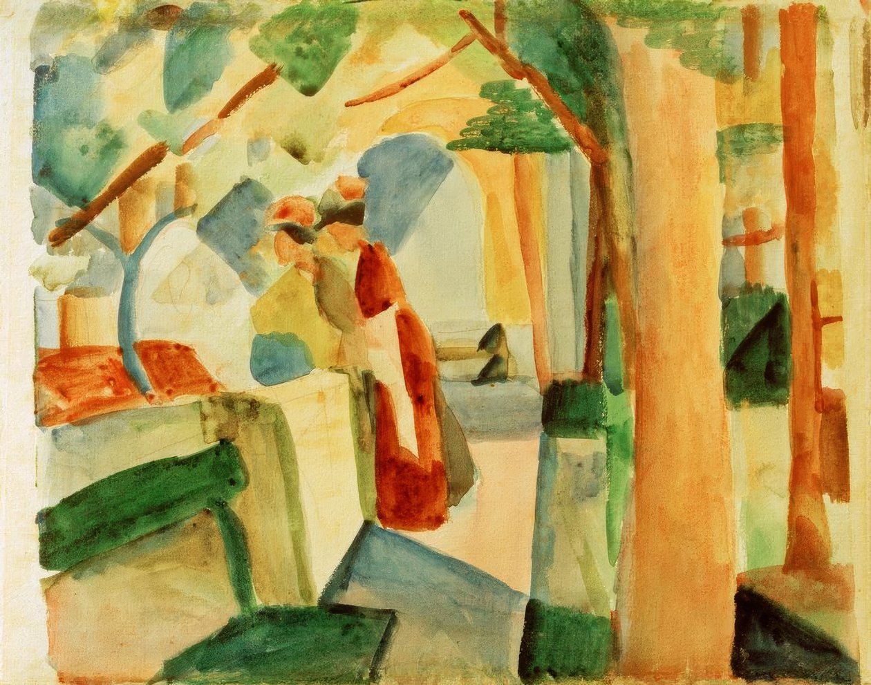 Op het kerkhof van Thun door August Macke