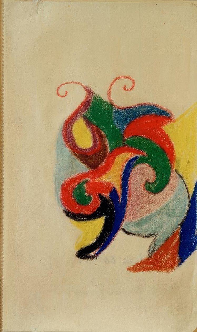 Gekleurde vormen II door August Macke