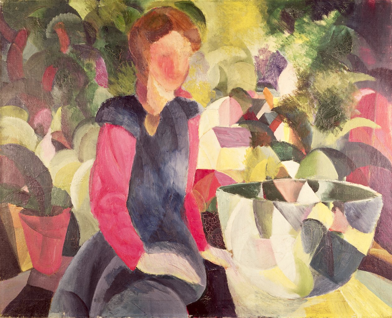 Meisje met een vissenkom, 20e eeuw door August Macke
