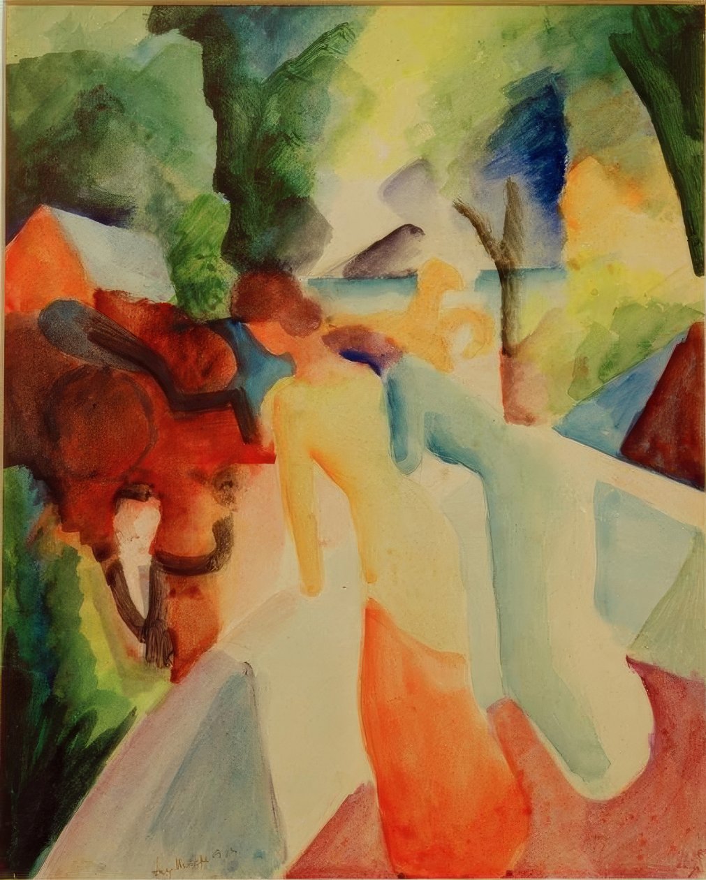 Groet vanaf het balkon door August Macke