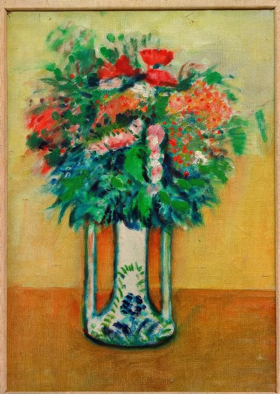 Kleine bos bloemen door August Macke