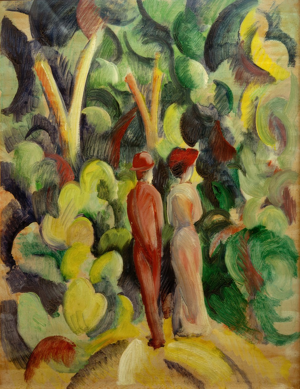 Paar op het bospad door August Macke