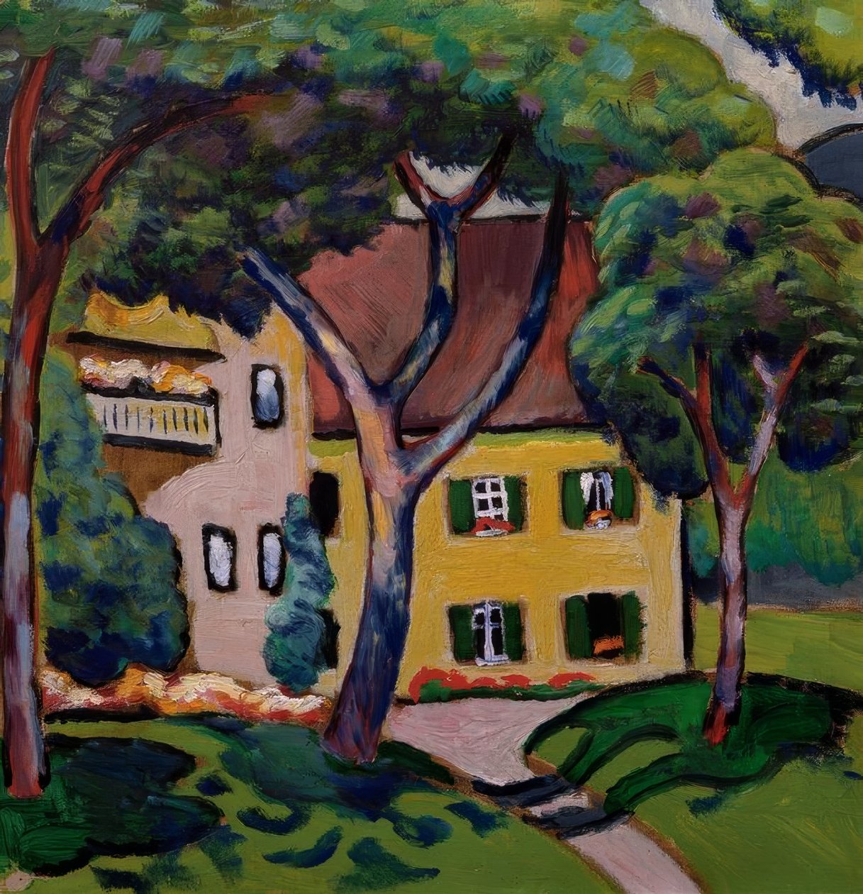 Staudacherhuis in Tegernsee door August Macke
