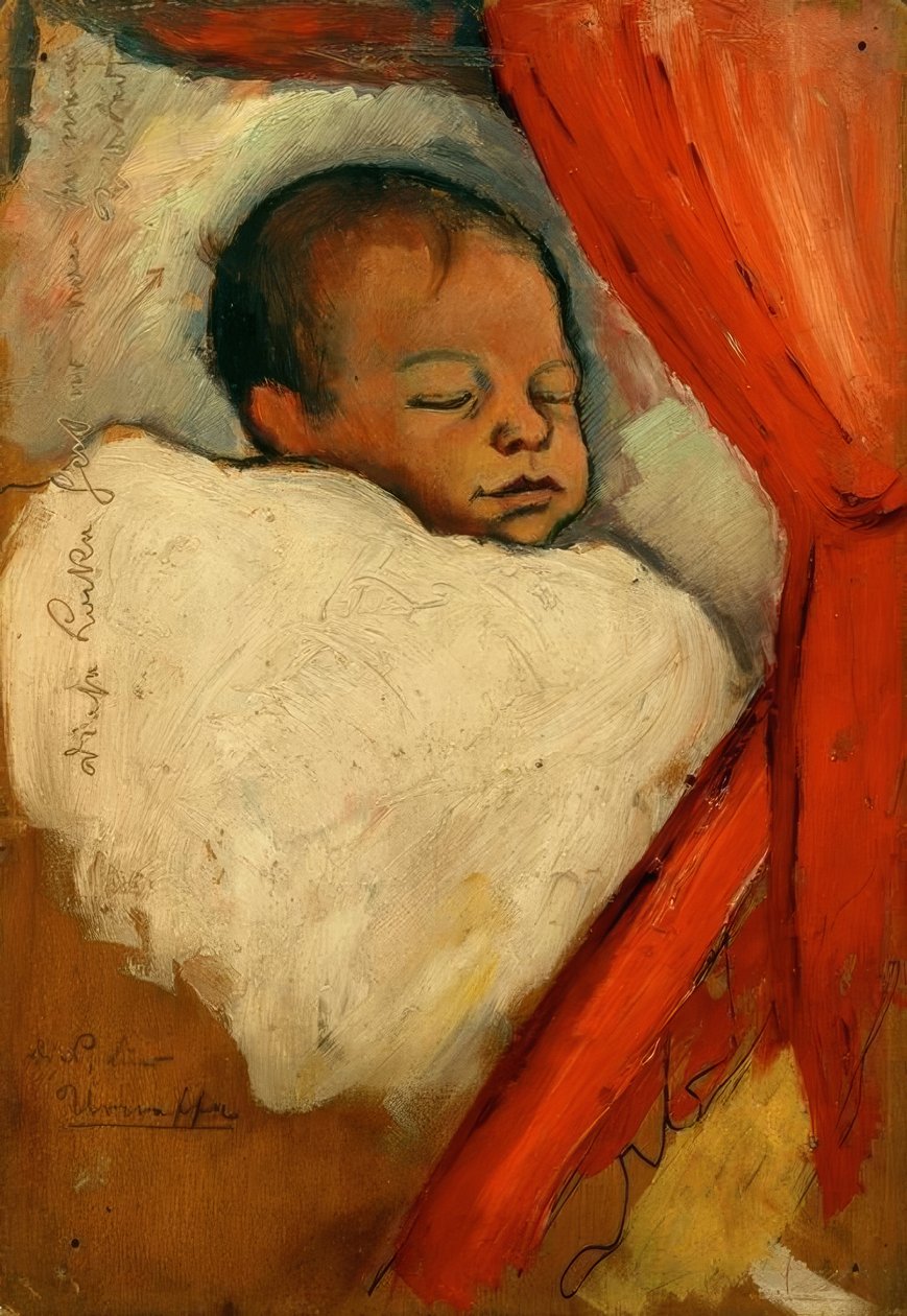 Walter, drie dagen oud door August Macke