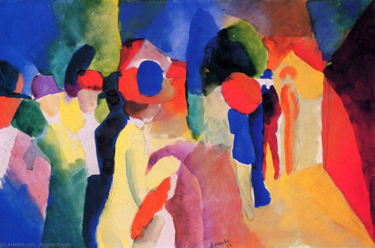 Vrouw met een Gele Jas door August Macke