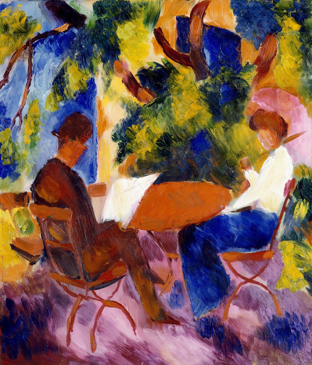 Aan de tuintafel door August Macke