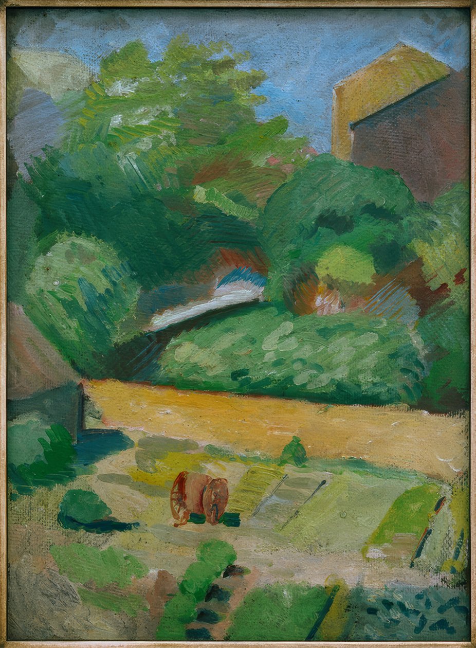 Uitzicht op de Buren Tuin (Bonn) door August Macke