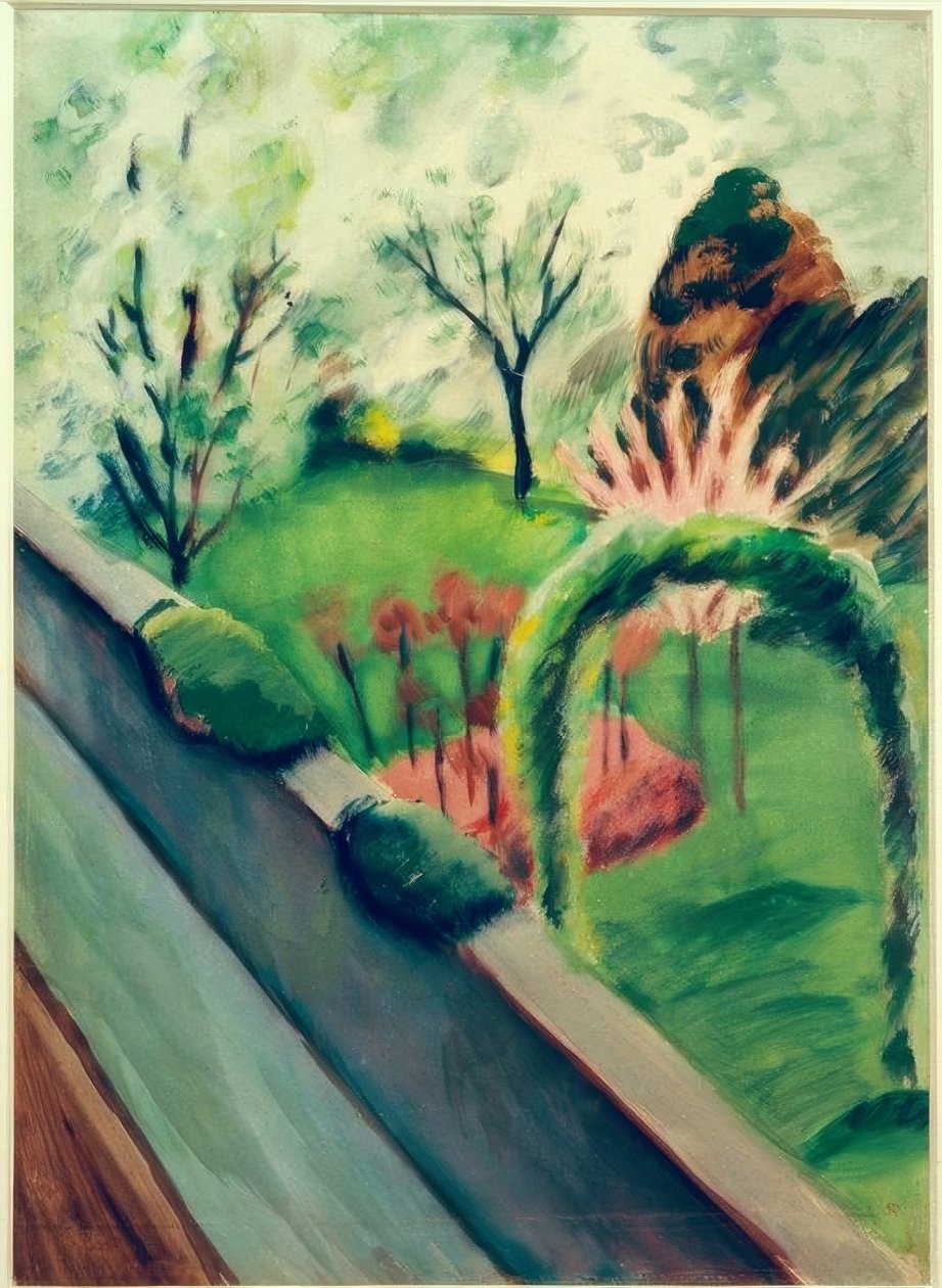 De tuin van Macke in Bonn door August Macke