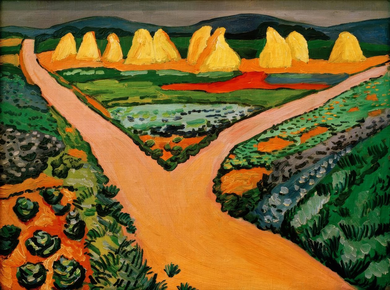 Groentevelden door August Macke