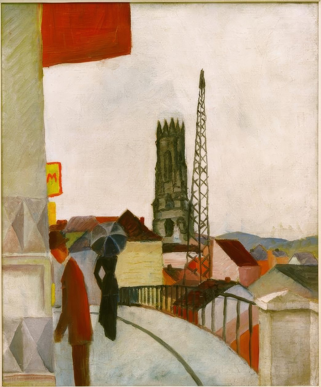 Kathedraal van Freiburg in Zwitserland door August Macke