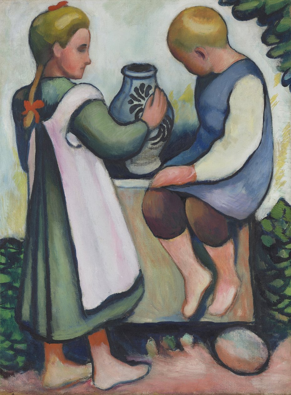 Kinderen bij de fontein II door August Macke