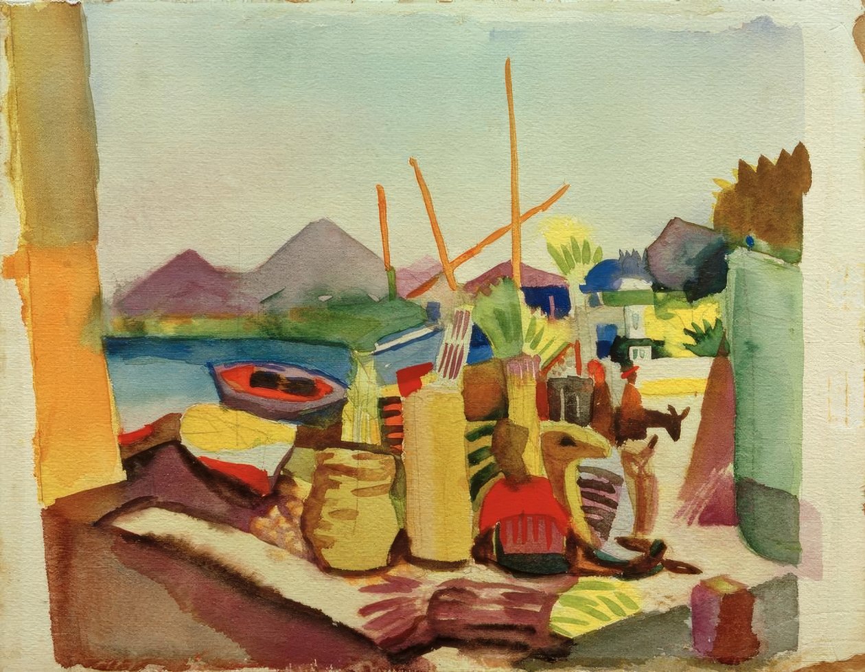 Landschap bij Hammamet door August Macke