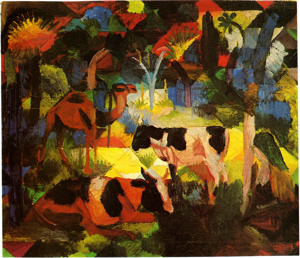 Macke landschap-koe-kameel door August Macke