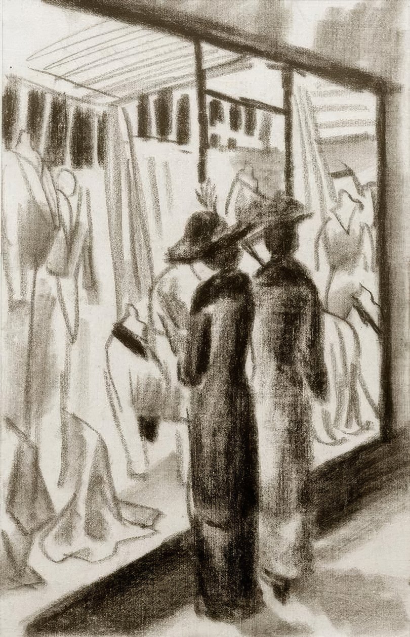 Modewinkel in de galerij door August Macke