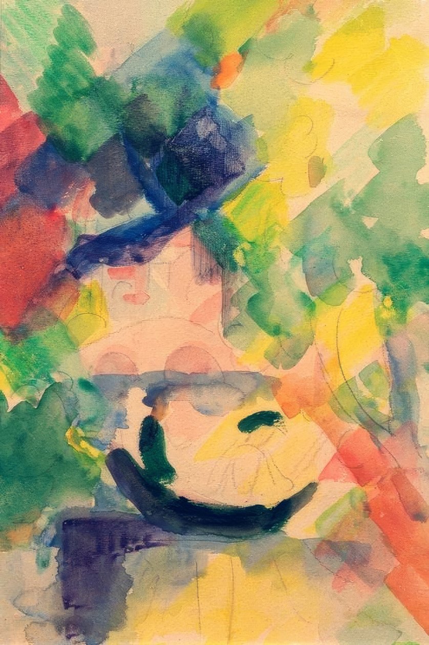 Paar in een boot door August Macke