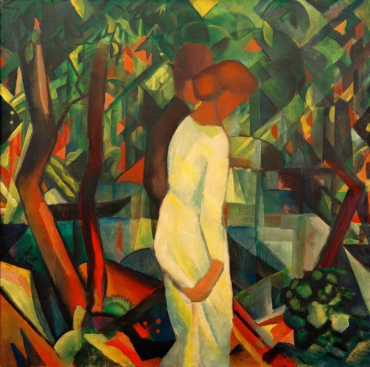 Paar in het bos door August Macke