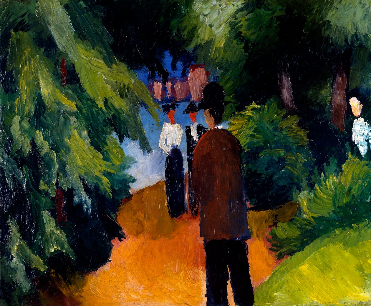 Park met vijver door August Macke