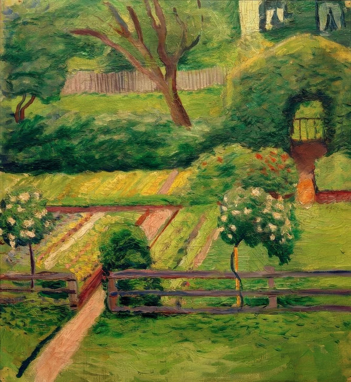 Rozenhofje in Tegernsee door August Macke