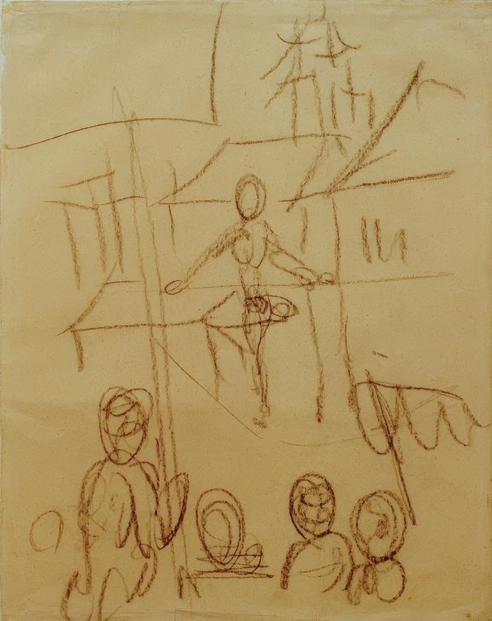 Koorddanser op de markt door August Macke