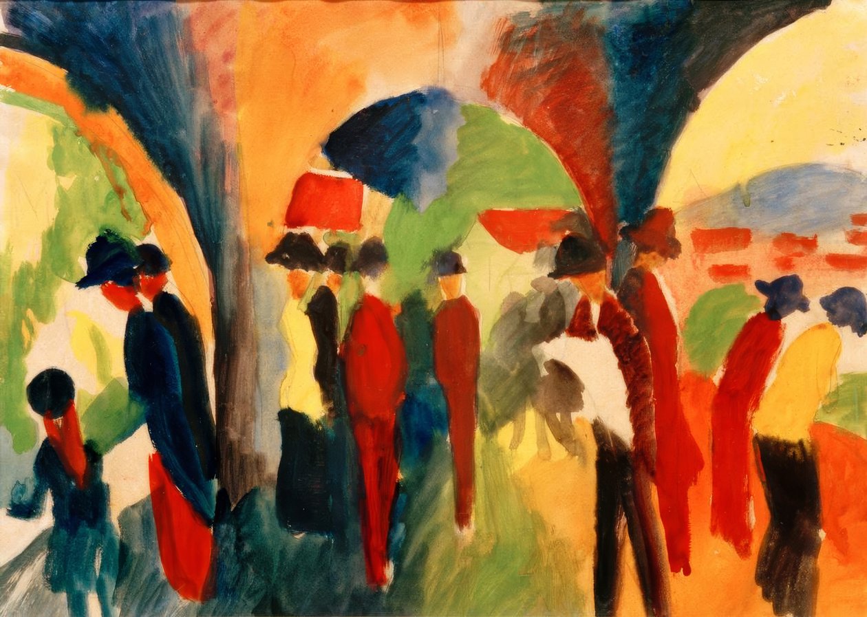 Wandelaars door August Macke