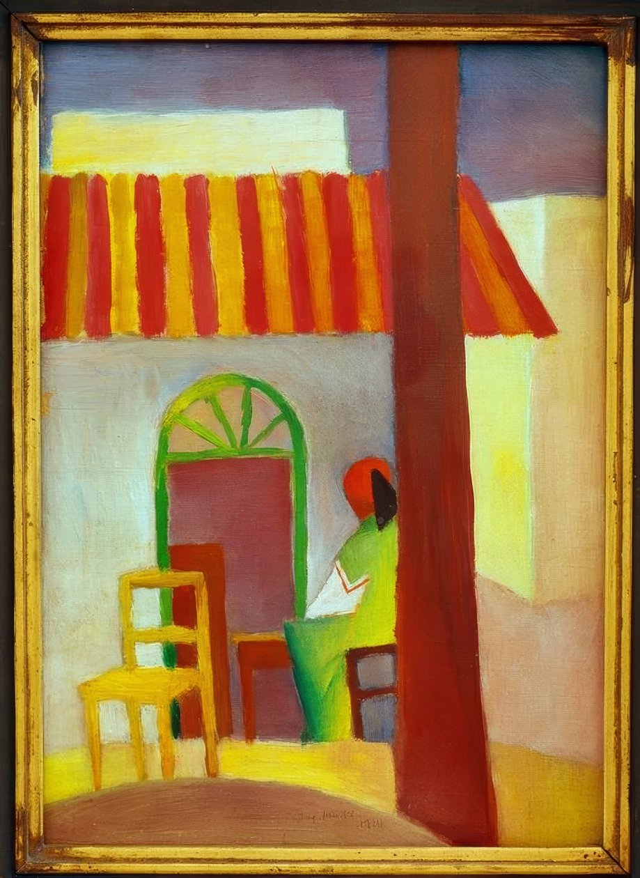 Turks café I door August Macke