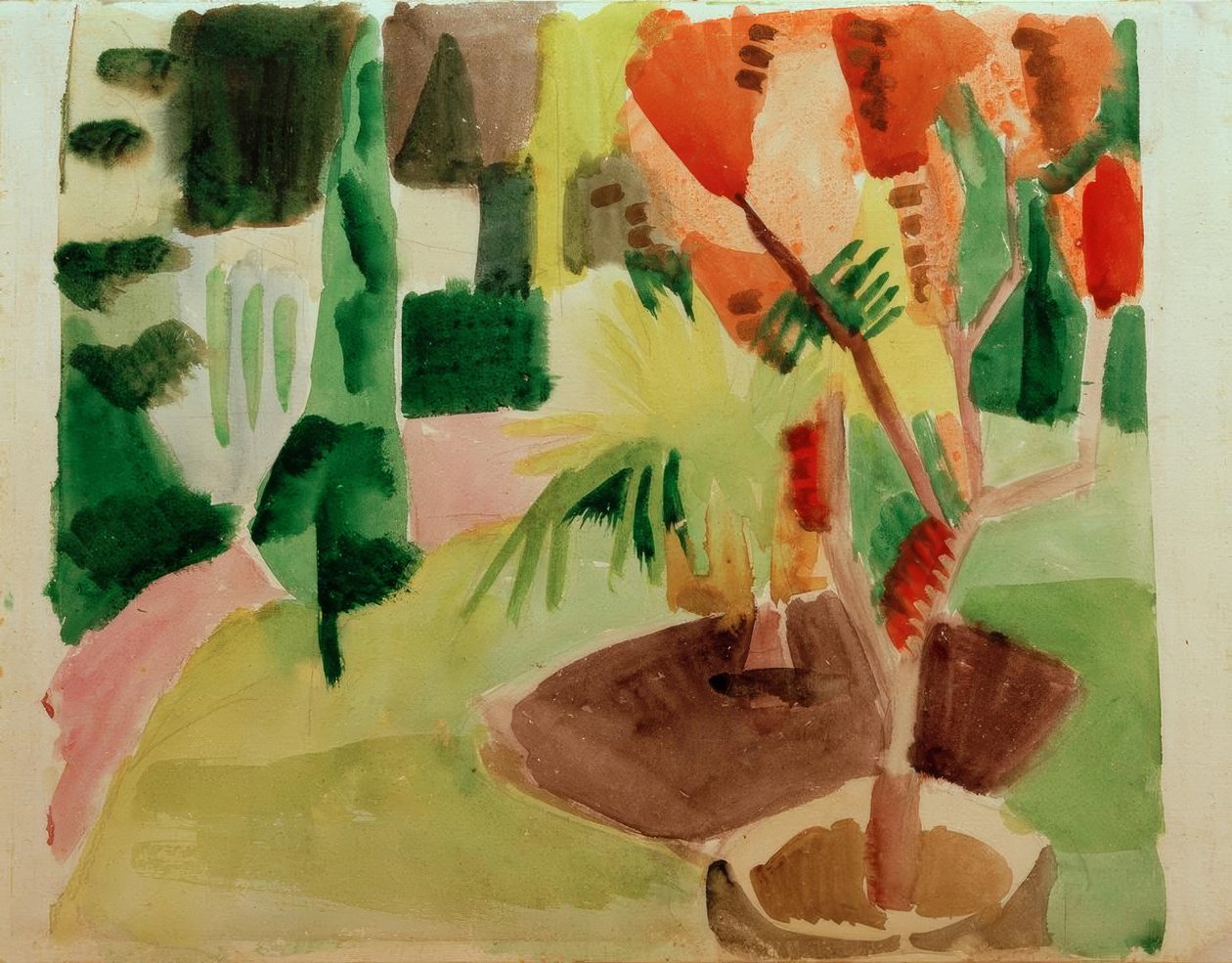 Onze tuin aan het meer 2 door August Macke