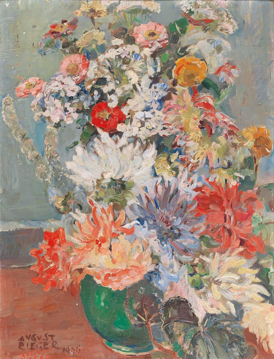 Duits: Zomerbloemenboeket door August Rieger
