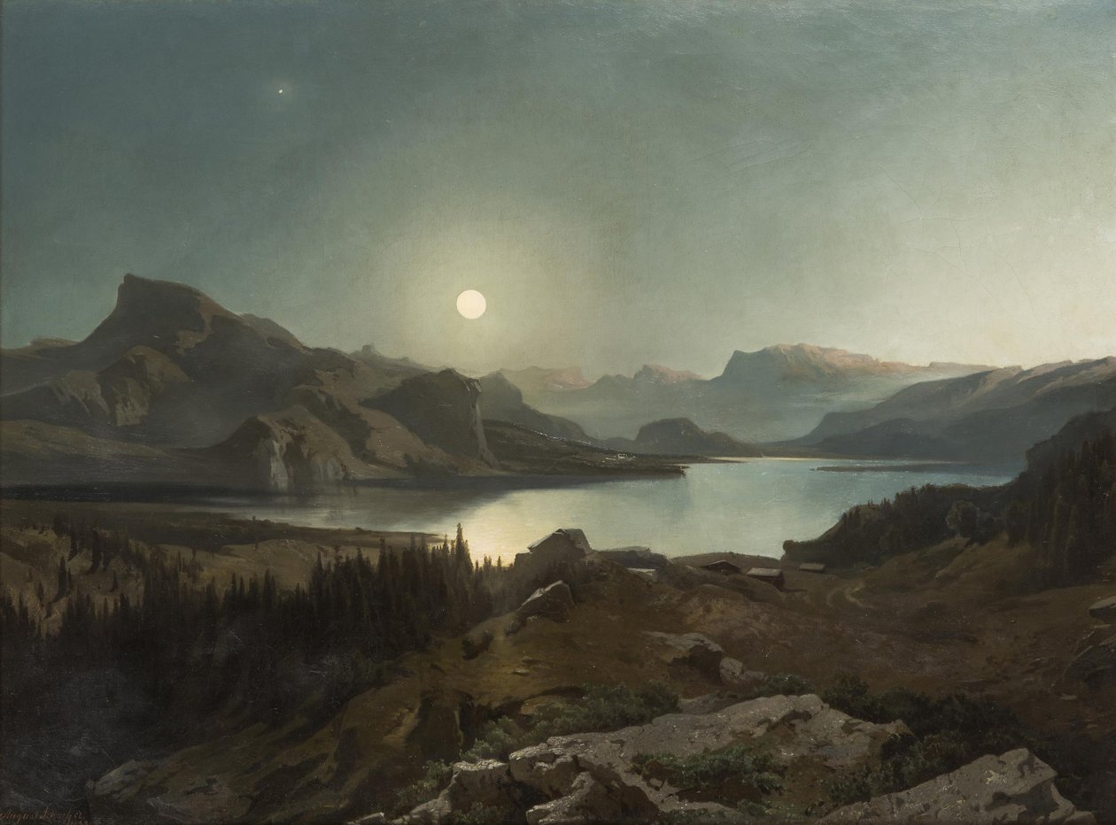 Alpine meer door August Schaeffer von Wienwald