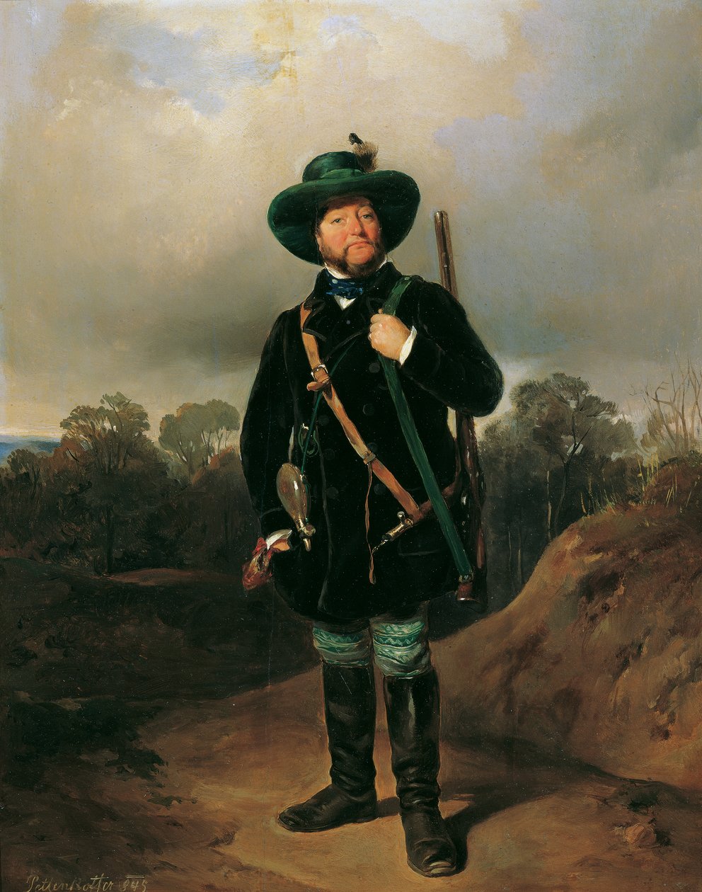 Josef Strommer als jager door August von Pettenkofen