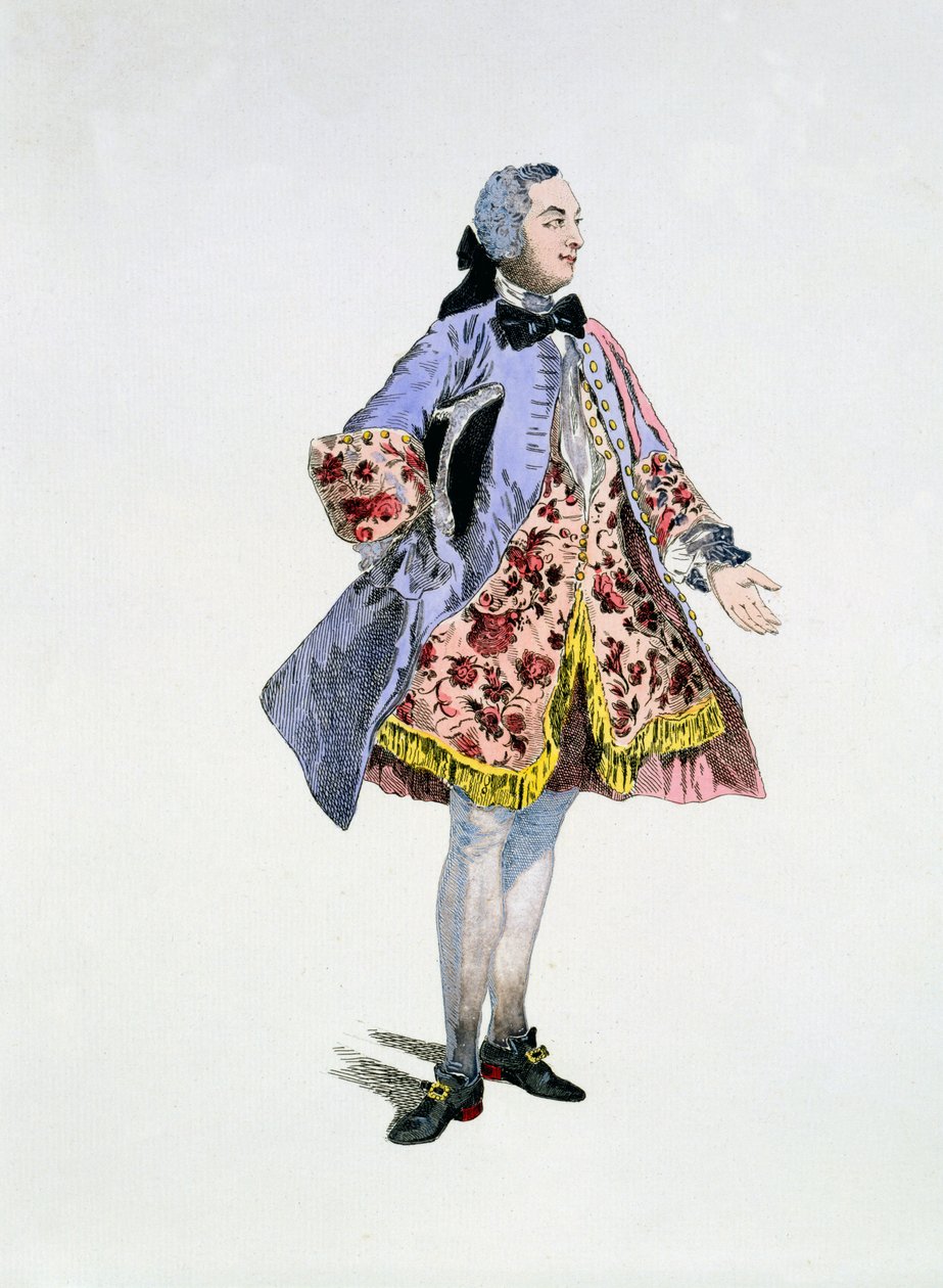Monsieur Bellecour in de rol van Belfort, 9 maart 1744 door Auguste Alexandre Guillaumot