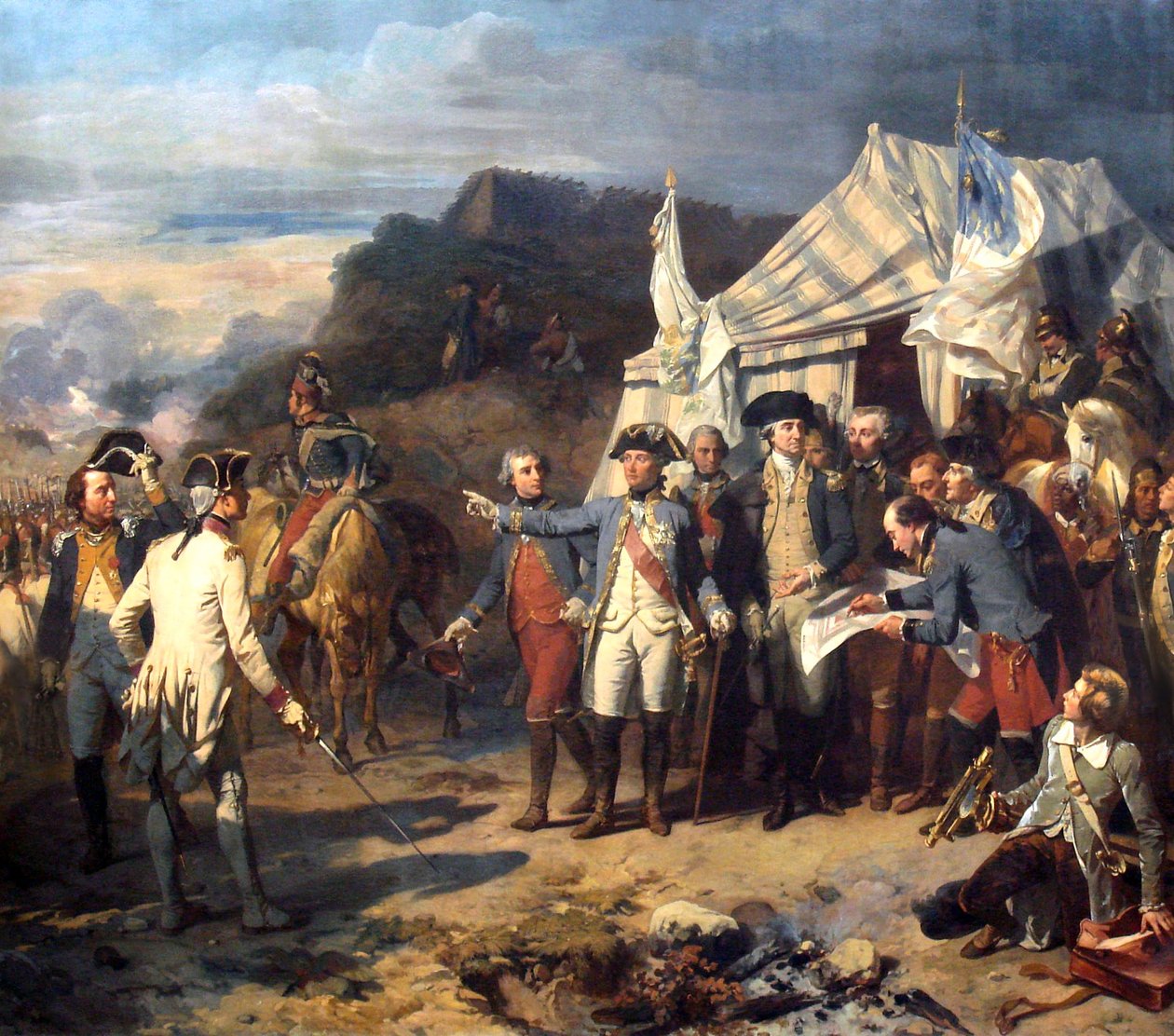 Slag bij Yorktown door Louis Charles Auguste Couder