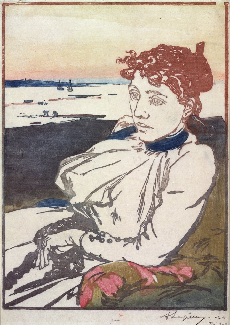 De Herstellende Mme.Lepere, 1892 door Auguste Louis Lepère