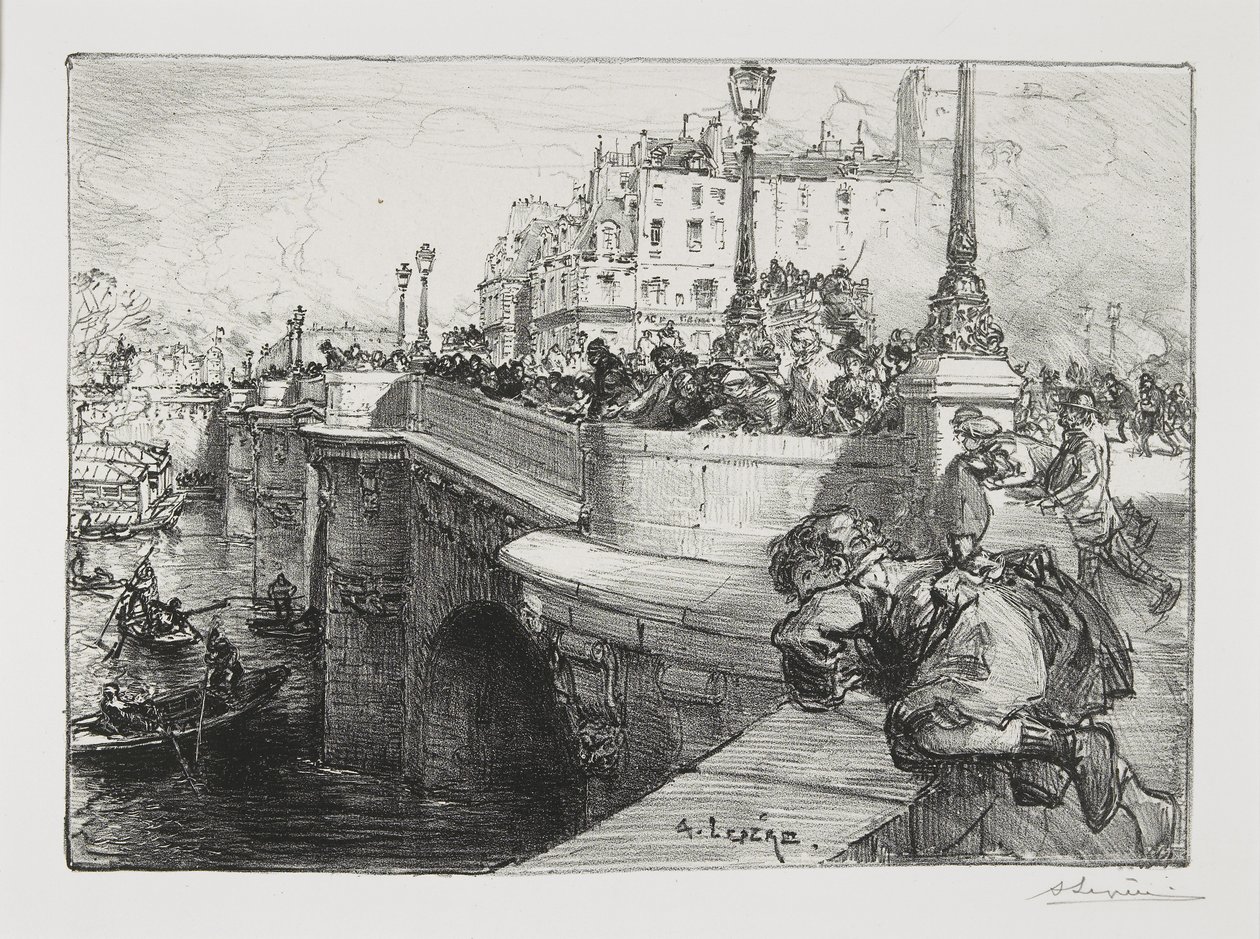 Iemand is Verdronken!, ca. 1895 door Auguste Louis Lepère