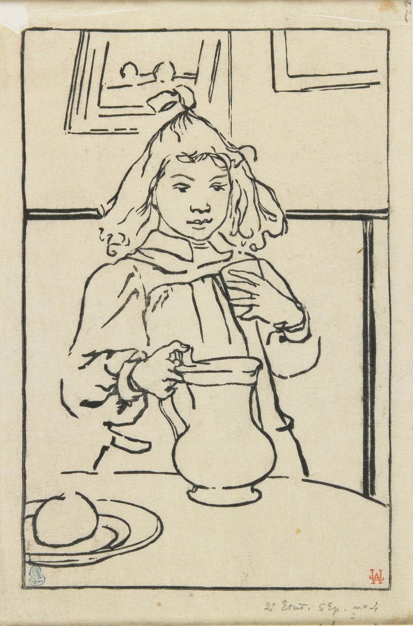 Jong meisje met een kruik, 1890 door Auguste Louis Lepère